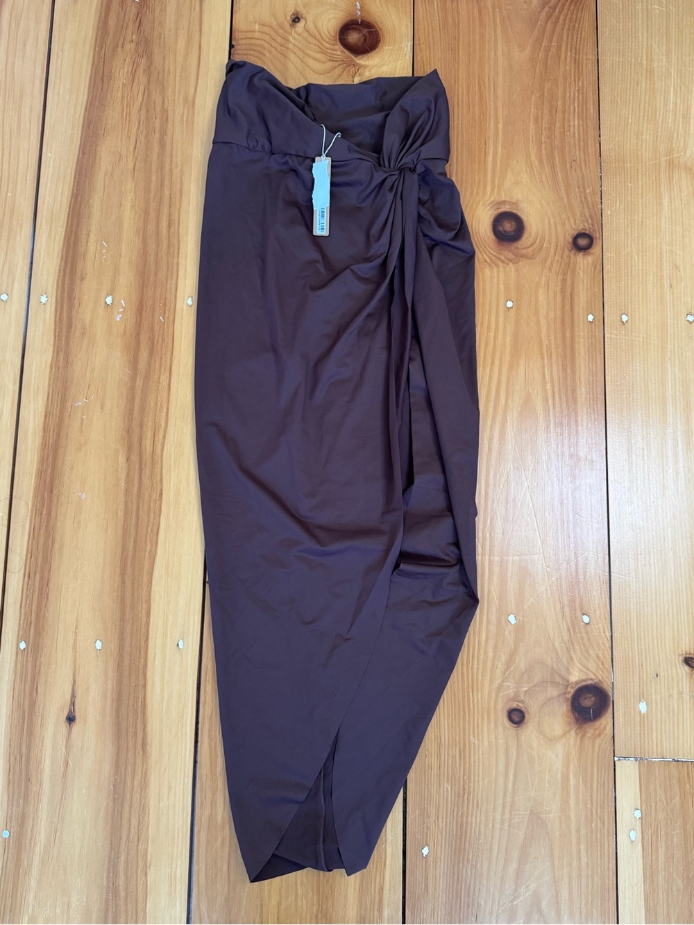 SKIMS Signature Swim Sarong Skirt - Cocoa Size XS